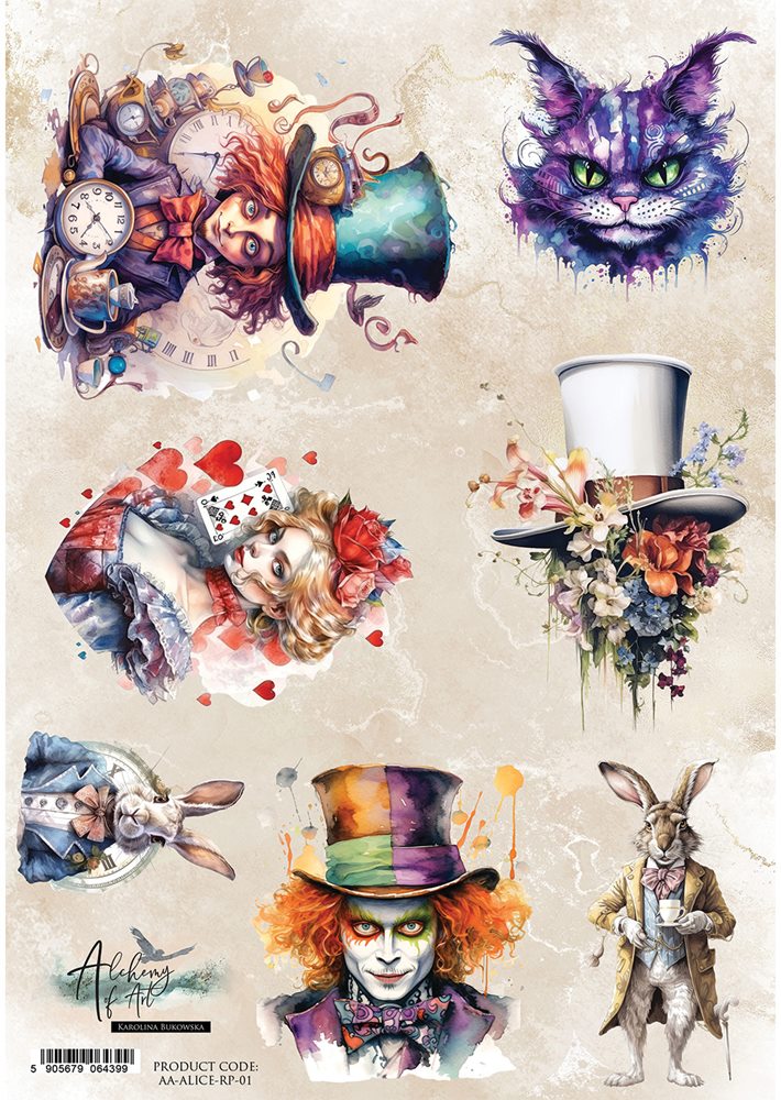 Rice paper 1, Alice, A4 (21x29,7cm) 25-30g Rice paper 1, Alice, A4 (21x29,7cm) 25-30g