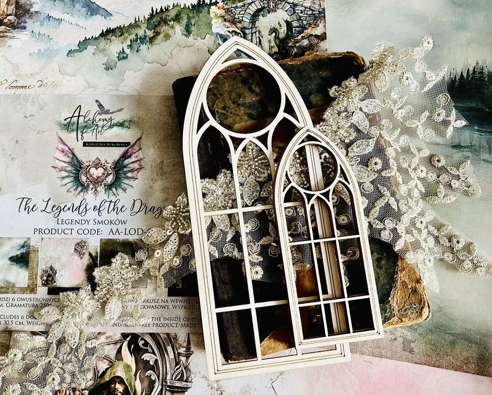 Chipboard Big Window, The Legends Of The Dragons, 20,5x8,2cm