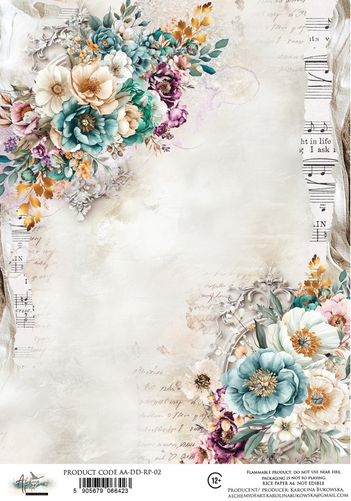 Rice paper 2, Dreamy Dreams, A4 (21x29,7cm) 25-30g Rice paper 2, Dreamy Dreams, A4 (21x29,7cm) 25-30g