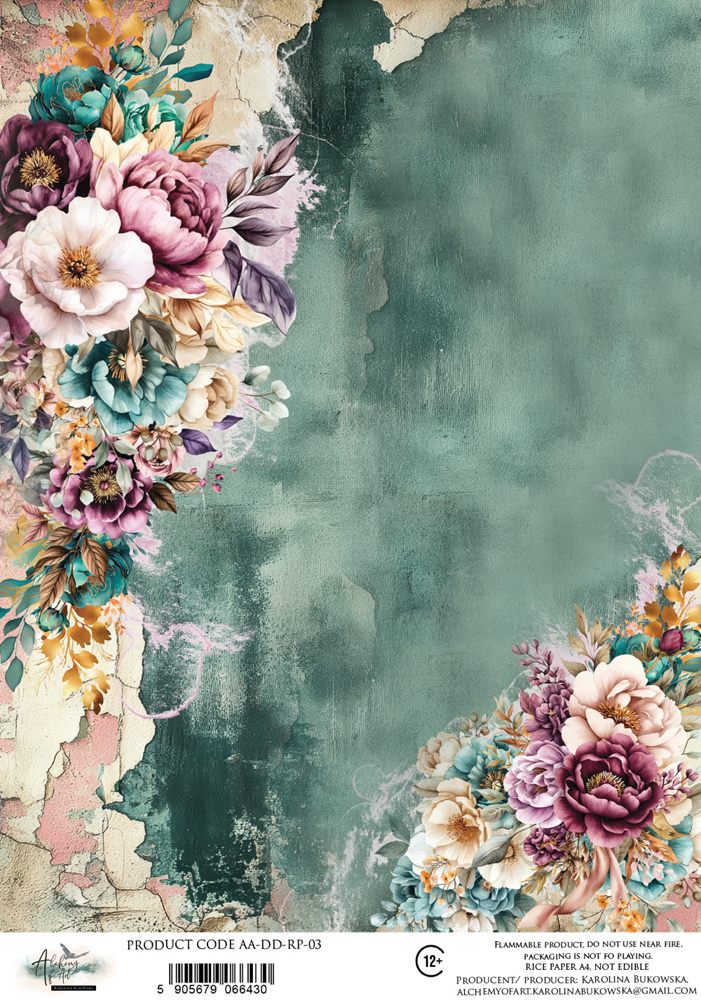 Rice paper 3, Dreamy Dreams, A4 (21x29,7cm) 25-30g Rice paper 3, Dreamy Dreams, A4 (21x29,7cm) 25-30g