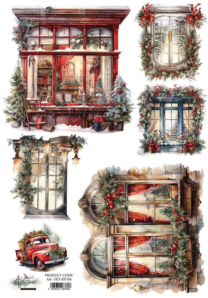 Rice paper 4, Ho Ho Ho, A4 (21x29,7cm) 25-30g Rice paper 4, Ho Ho Ho, A4 (21x29,7cm) 25-30g