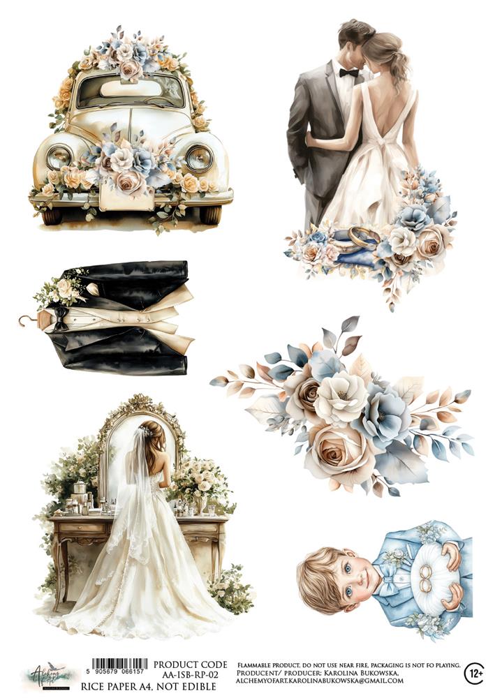 Rice paper 2, In Shades Of Blue, A4 (21x29,7cm) 25-30g