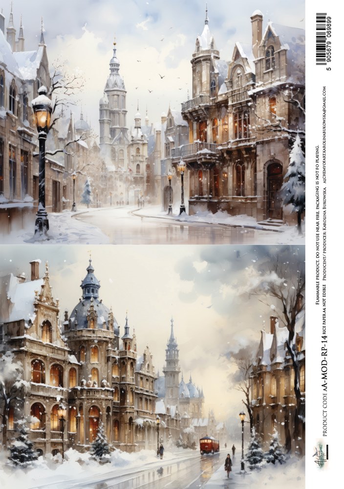Rice paper 14, The Magic of December, A4 (21x29,7cm) 25-30g Rice paper 14, The Magic of December, A4 (21x29,7cm) 25-30g
