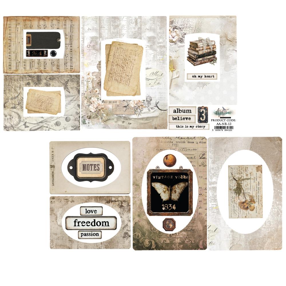 Double-sided paper 30,5x15 cm Natural Beauty – Frames, 250 gsm (1 sheet)