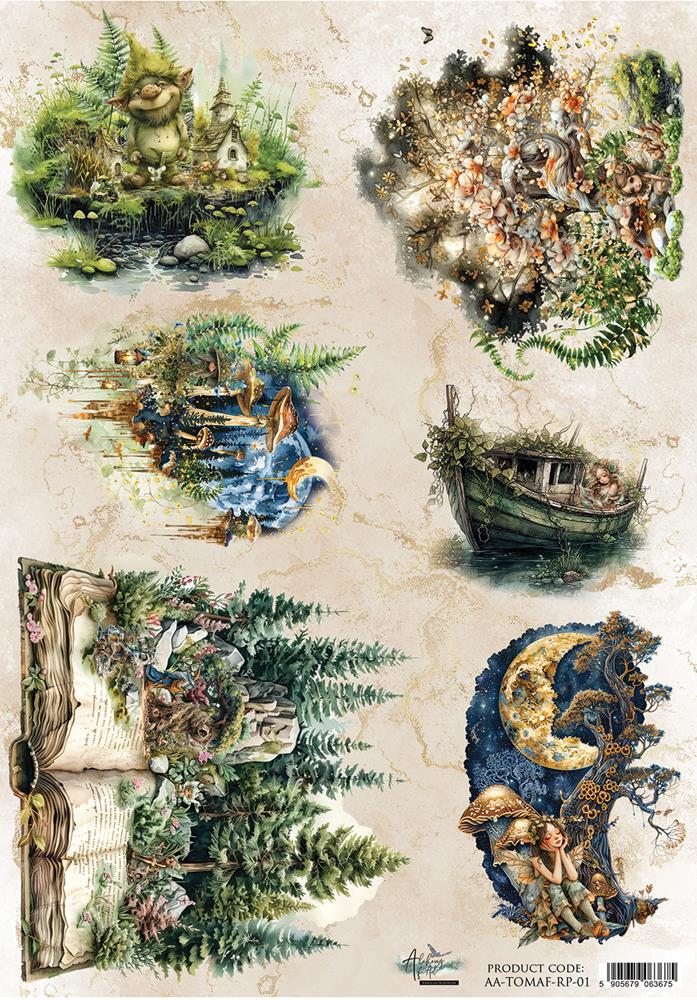 Rice paper 1, Tales of Moss and Fern, A4 (21x29,7cm) 25-30g