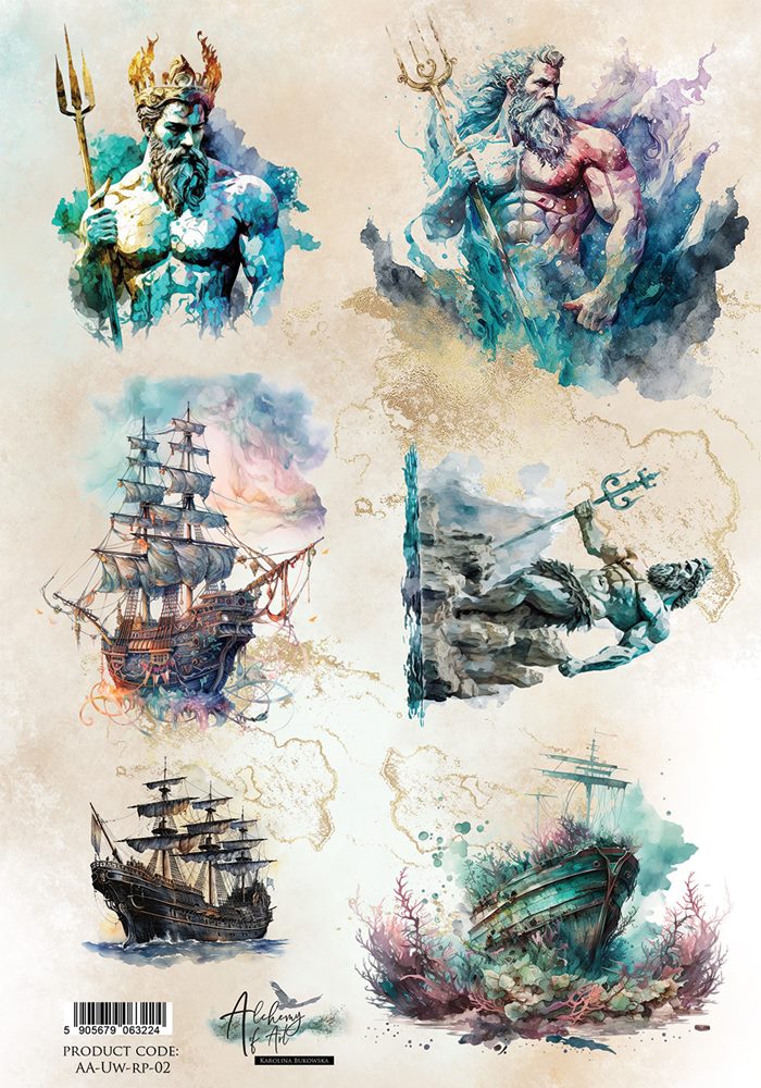 Rice paper 2, Underwater World, A4 (21x29,7cm) 25-30g Rice paper 2, Underwater World, A4 (21x29,7cm) 25-30g
