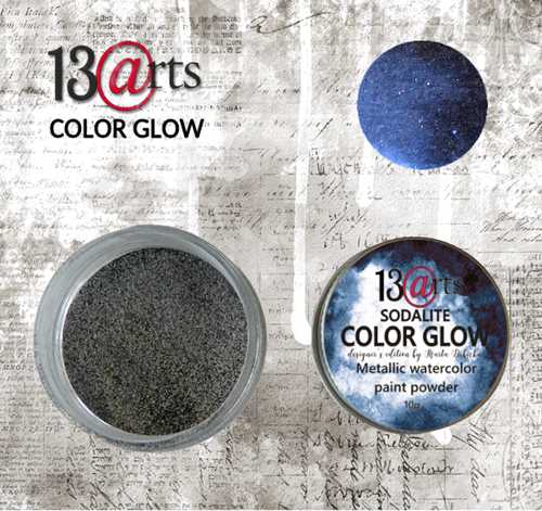 Color Glow - Sodalite, metallic watercolour paint in powder, 10 g