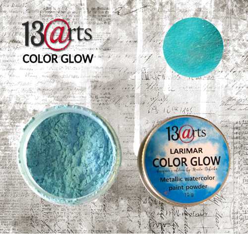 Color Glow - Larimar, metallic watercolour paint in powder, 10 g