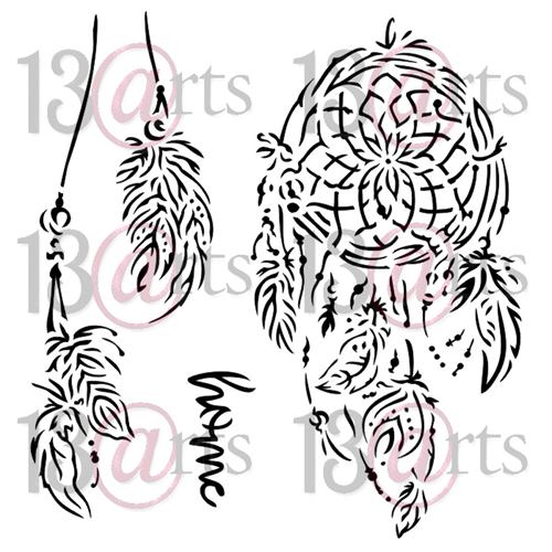 Stencil Dreamcatcher - Home Sweet Home, 15x15 cm thickness 1 mm