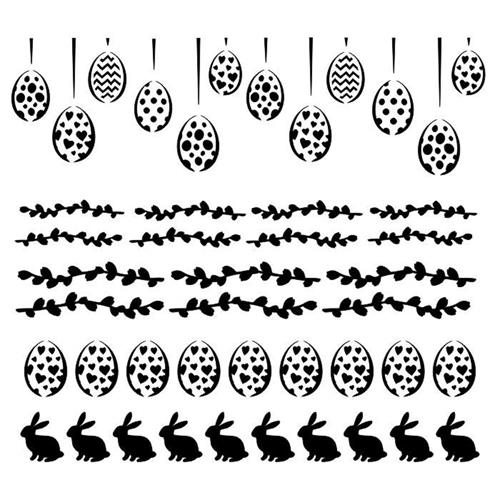 Stencil Spring Mood - Pastel Spring, 15x15 cm thickness 1 mm