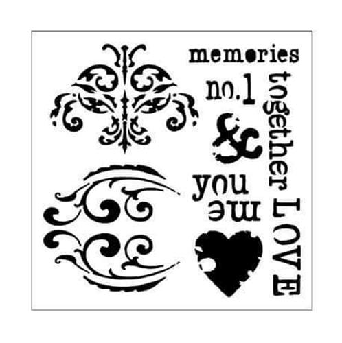 Stencil Memories - His&Hers, 15x15 cm thickness 1 mm Stencil Memories - His&Hers, 15x15 cm thickness 1 mm
