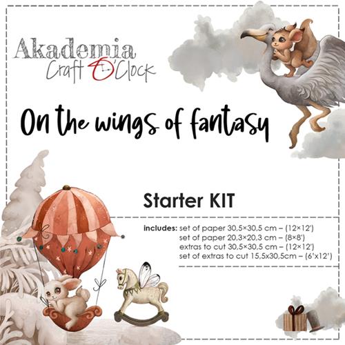 Paper Kit On the Wings Of Fantasy (250 gsm: 6 double & 1 one-sided 30,5x30,5cm 6 double-sided 15,5x30,5cm; 190 gsm: 3x6 double-sided 20,3x20,3cm)