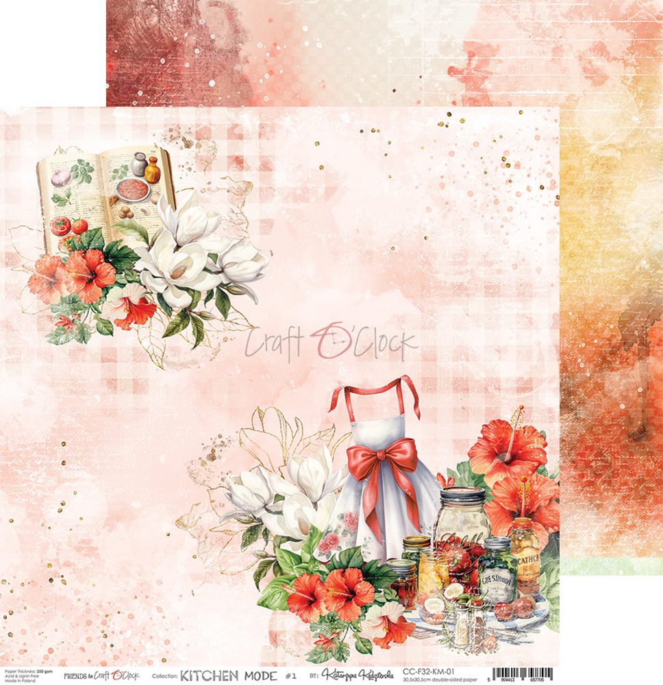 Double-sided papers 30,5x30,5cm Kitchen Mode – sheets 01-06, 250 gsm (60 sheets, 10pcs of each design) Double-sided papers 30,5x30,5cm Kitchen Mode – sheets 01-06, 250 gsm (60 sheets, 10pcs of each design)