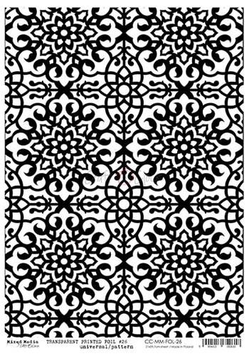 Transparent black printed foil 26 (21,0x29,7cm, 100 microns)