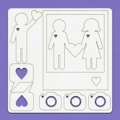 Chipboard elements - Birthday 005, 148x148x1.5 mm, laser cut, Beermat Chipboard elements - Birthday 005, 148x148x1.5 mm, laser cut, Beermat