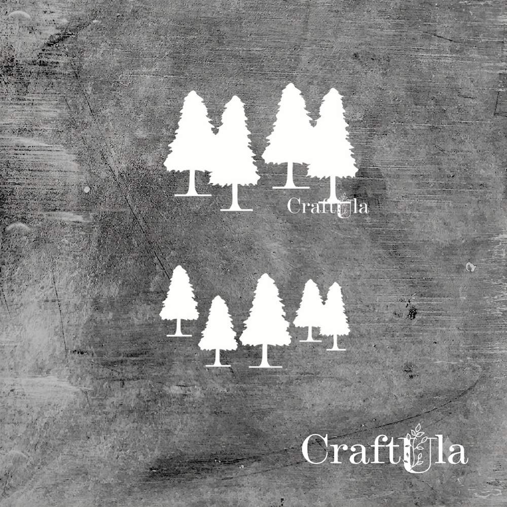 Set of Chipboard Trees (largest 8x6x0,15cm)