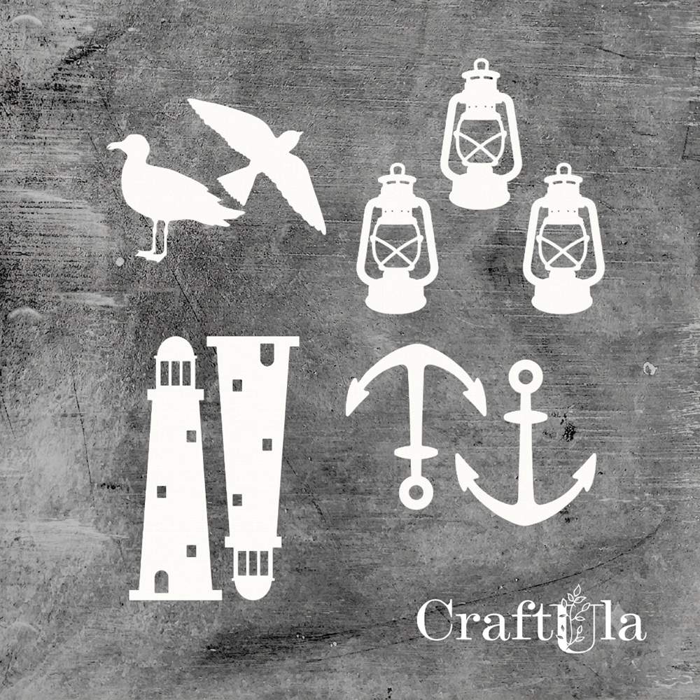 Set of Chipboard Seaside 1 (largest 9x4x0,15cm)