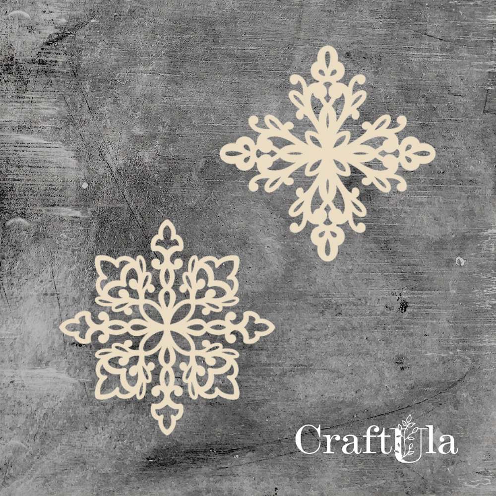 Set of Chipboard Snowflakes 0927-28 (dia 13,5cm each)