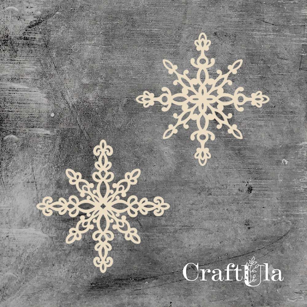 Set of Chipboard Snowflakes 0931-32 (dia 13,5cm each)