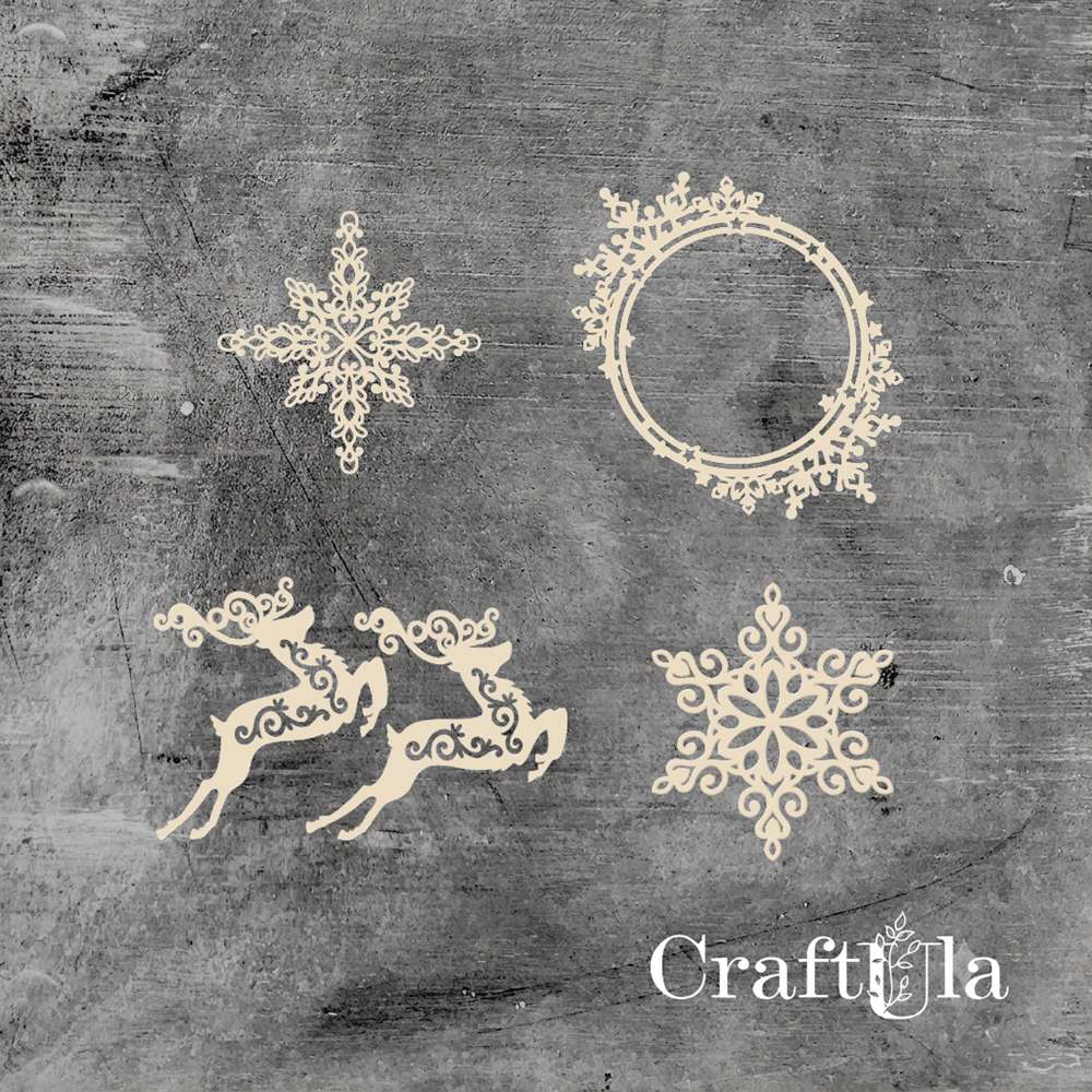 Set of Chipboard Christmas 942 (height/lenght 9cm each)