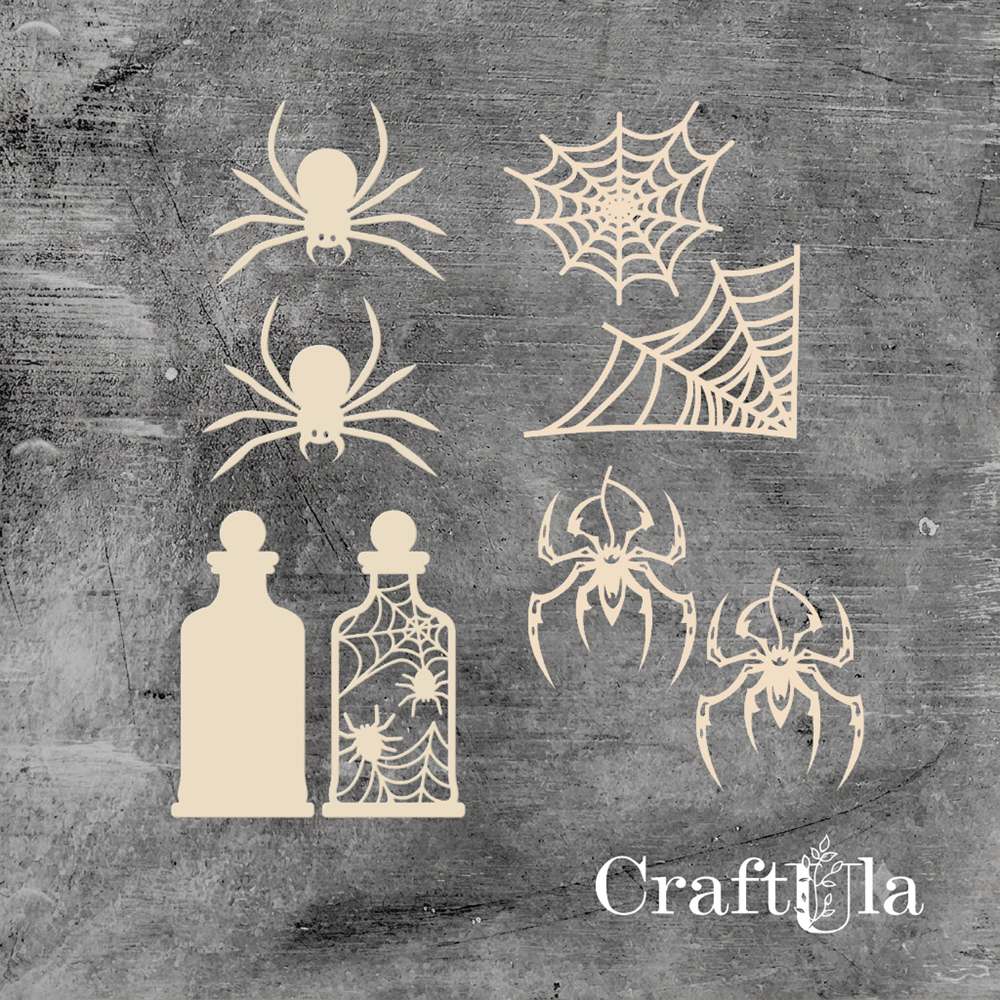 Set of Chipboard the Spiders 2 ( largest 8x4x0,15cm)