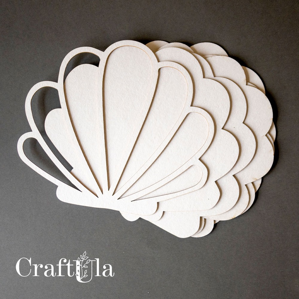 Chipboard album base Seashell 1 Small (cover + 5 pages 15x15x0,15cm)