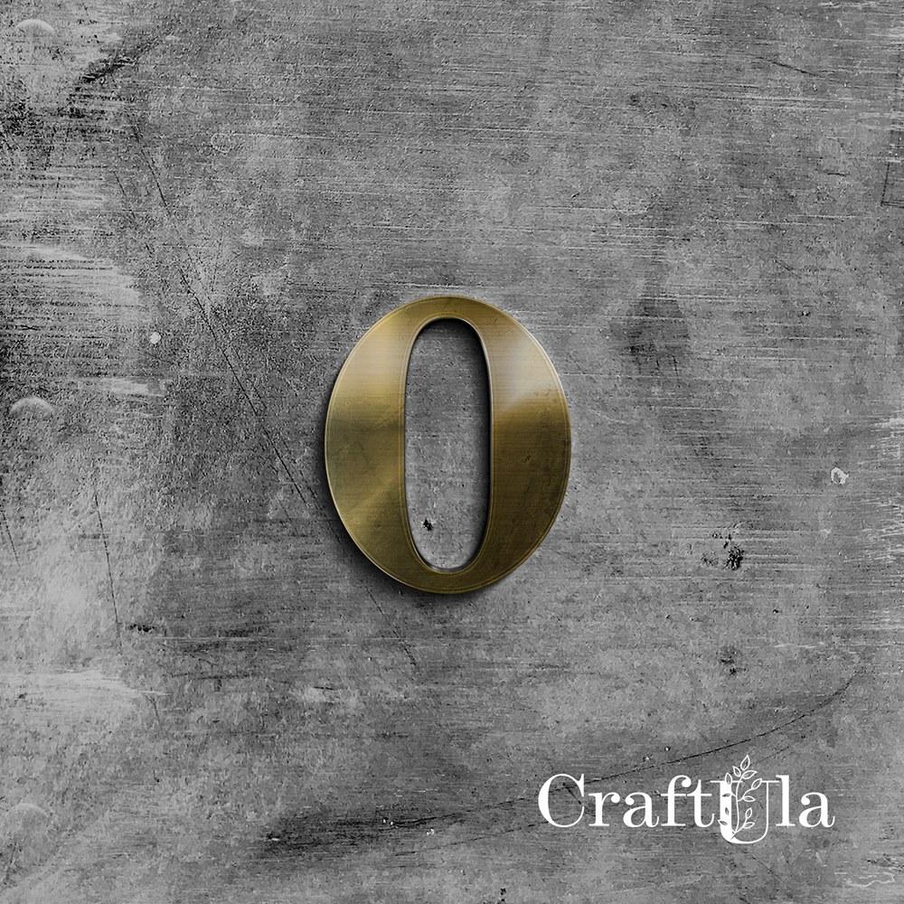 Mirrored gold plexiglass number – 0 (3 pcs, 4x5cm)