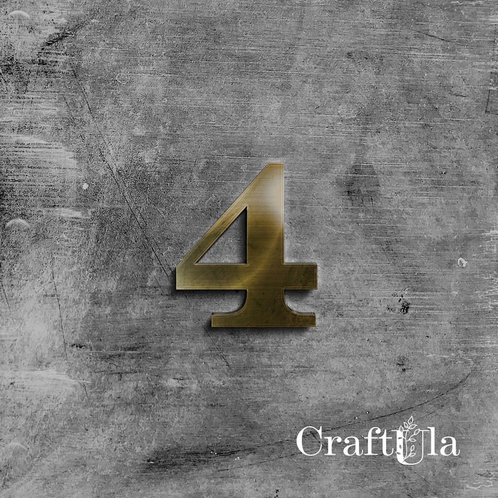 Mirrored gold plexiglass number – 4 (3 pcs, 4x5cm)