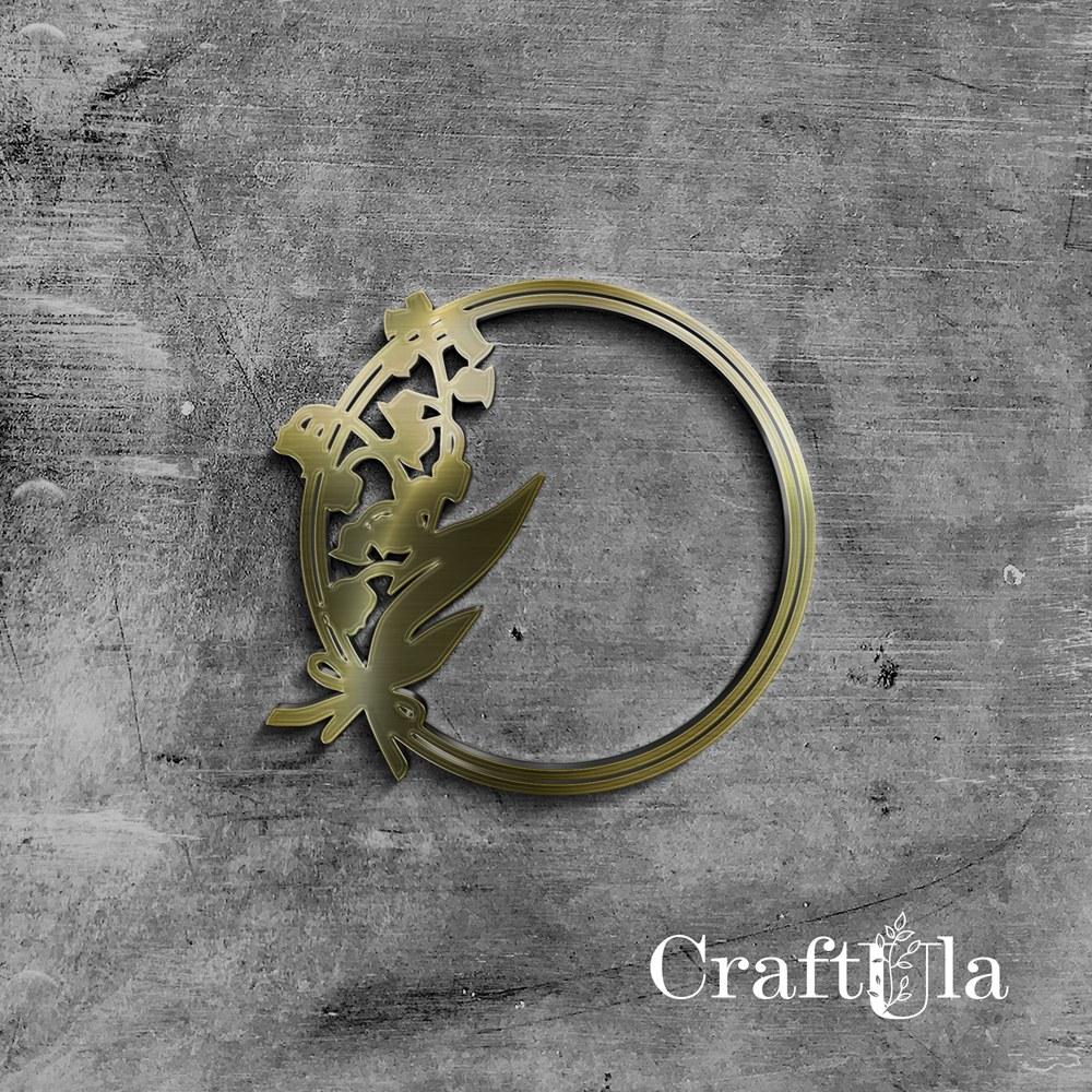 Mirrored gold plexiglass Wreath 84 (1 pcs, dia 6,5 cm)