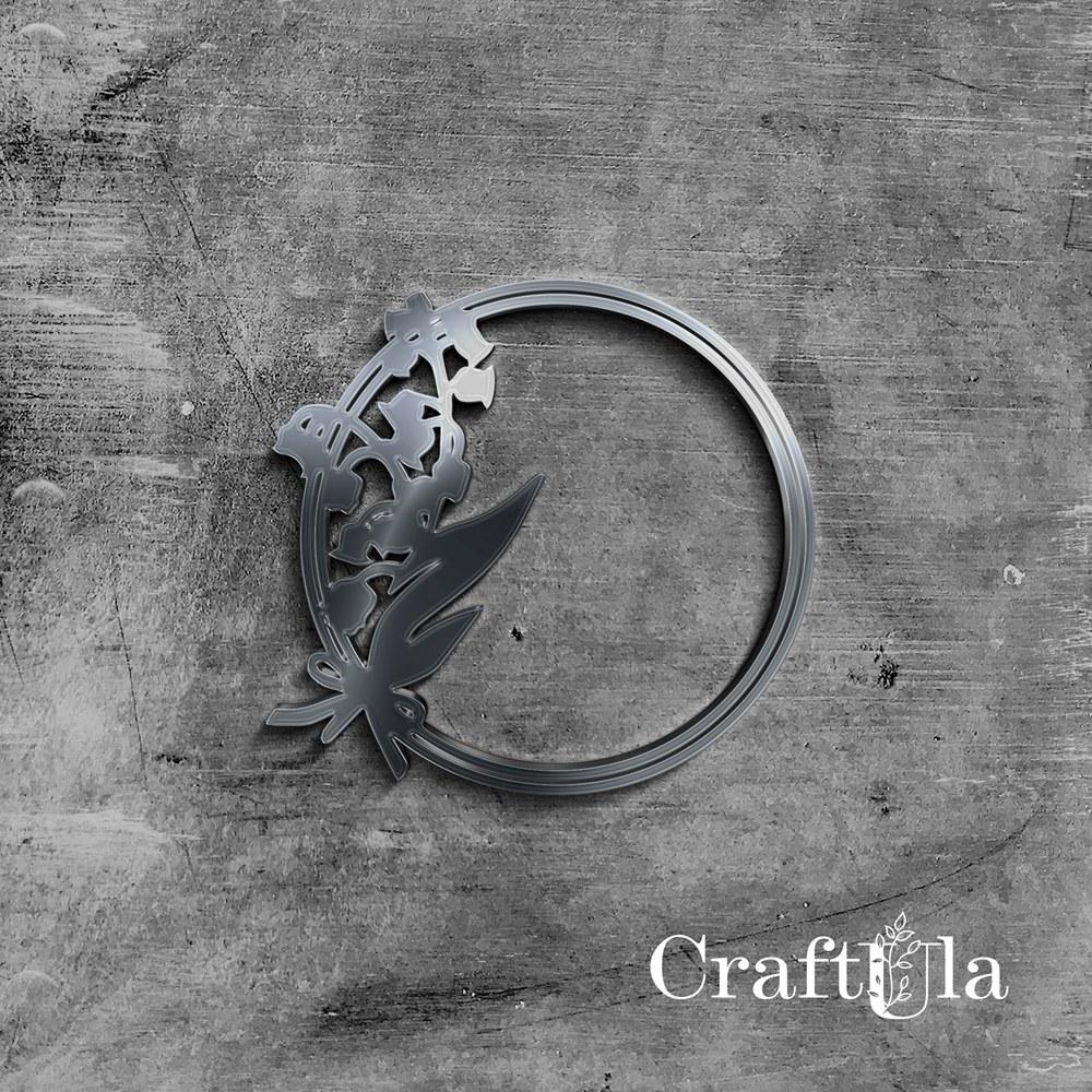 Mirrored silver plexiglass Wreath 84 (1 pcs, dia 6,5 cm)