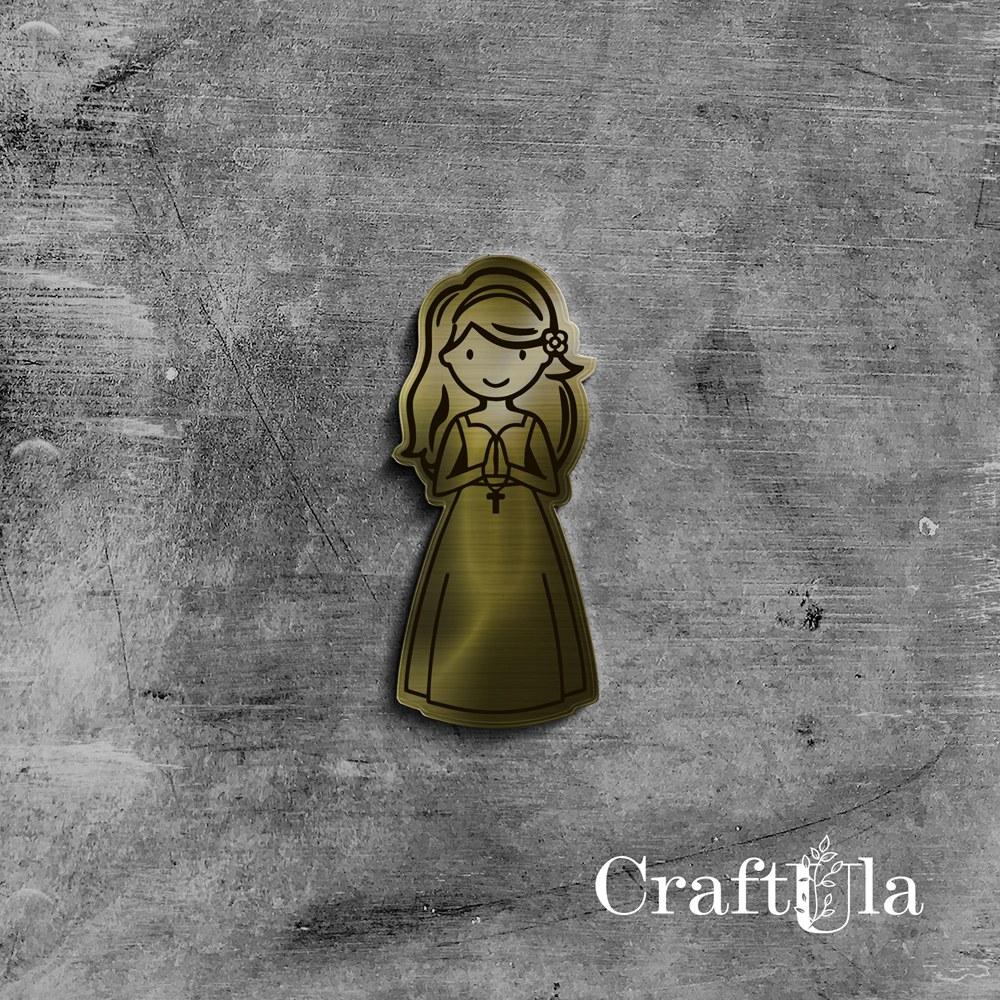 Mirrored gold plexiglass Communion girl 90 (1 pcs, 3x7,5cm) Mirrored gold plexiglass Communion girl 90 (1 pcs, 3x7,5cm)