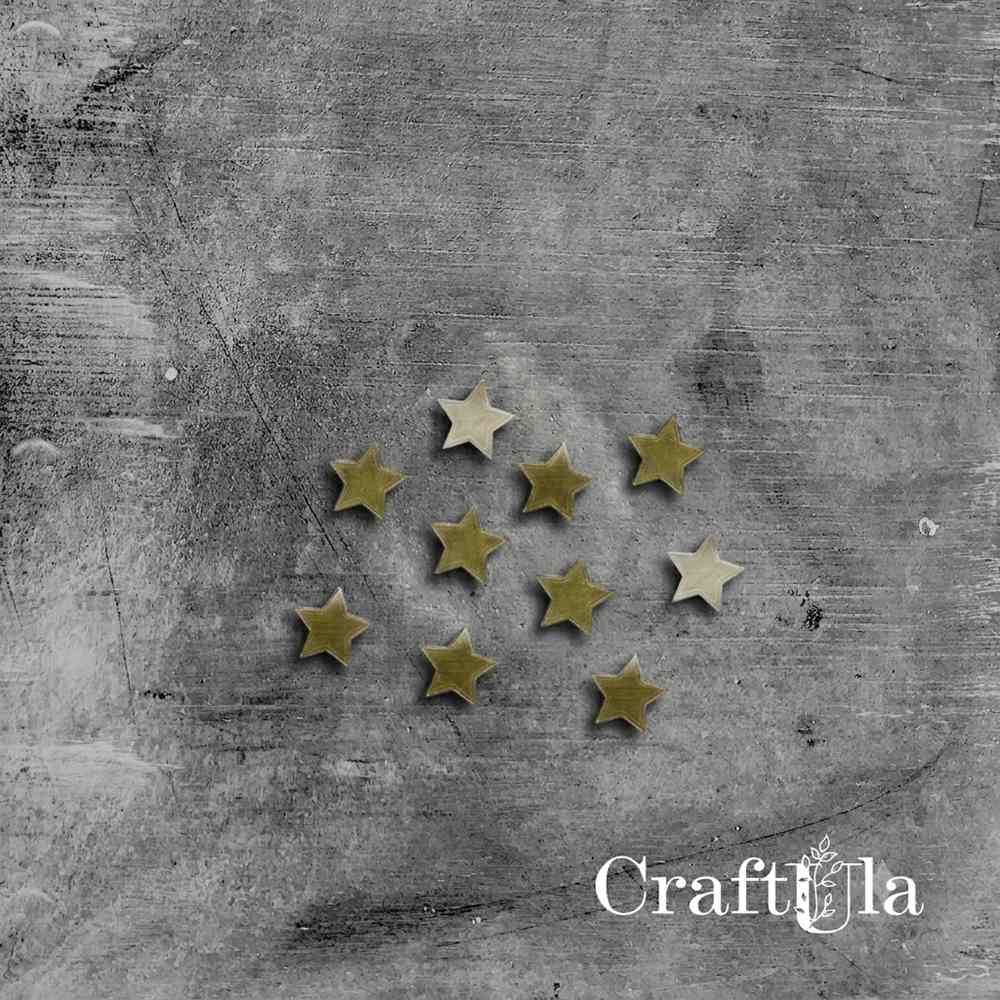 Mirrored gold plexiglass Mini Stars (10 pcs, 1,5x1,5cm)