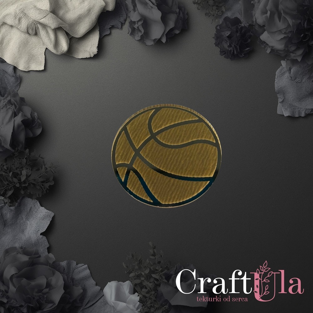 Mirrored gold plexiglass Basketball Ball (2 pcs, 5x5cm)