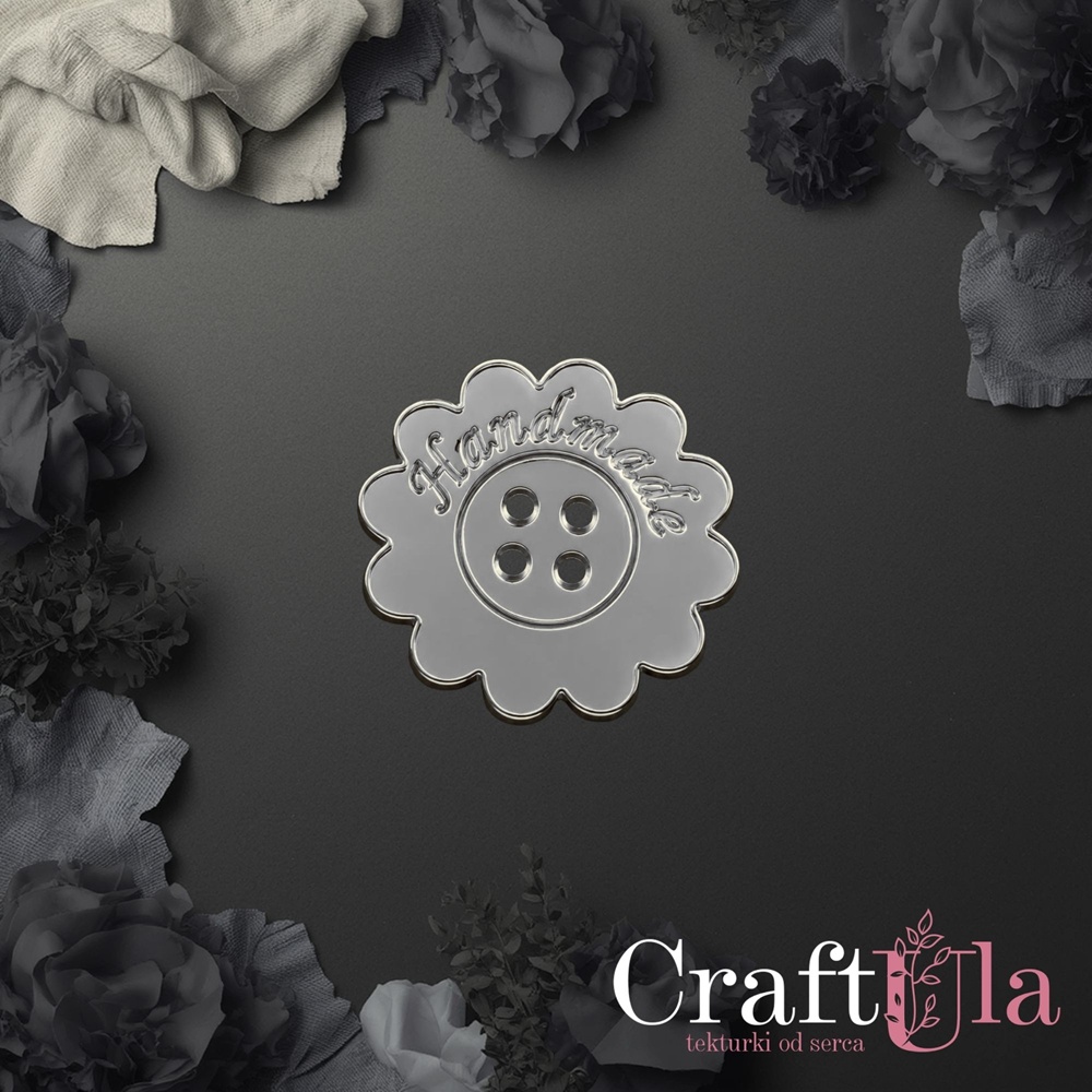Mirrored silver plexiglass Handmade button 183 (2 pcs, dia 3cm)