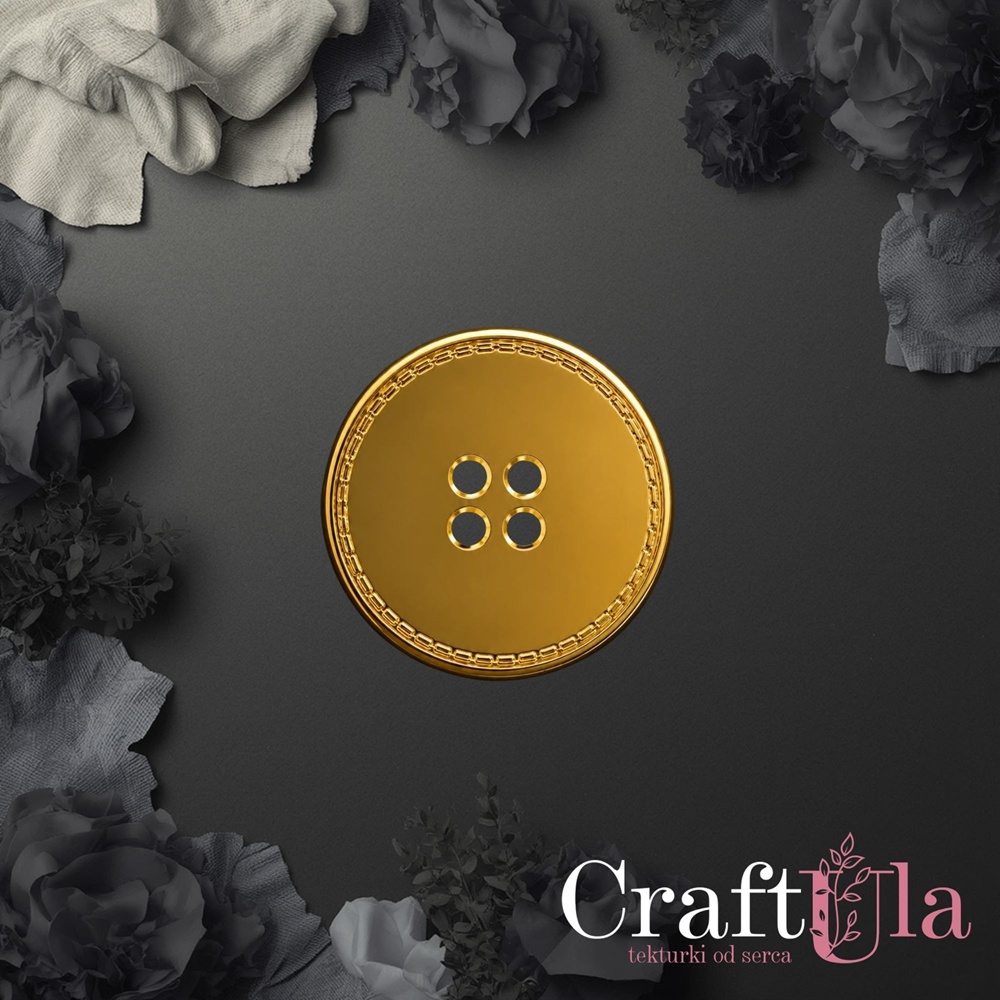 Mirrored gold plexiglass Handmade button 186 (2 pcs, dia 3cm)