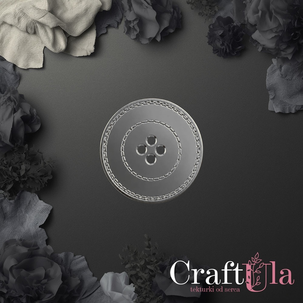 Mirrored silver plexiglass Handmade button 187 (2 pcs, dia 3cm)