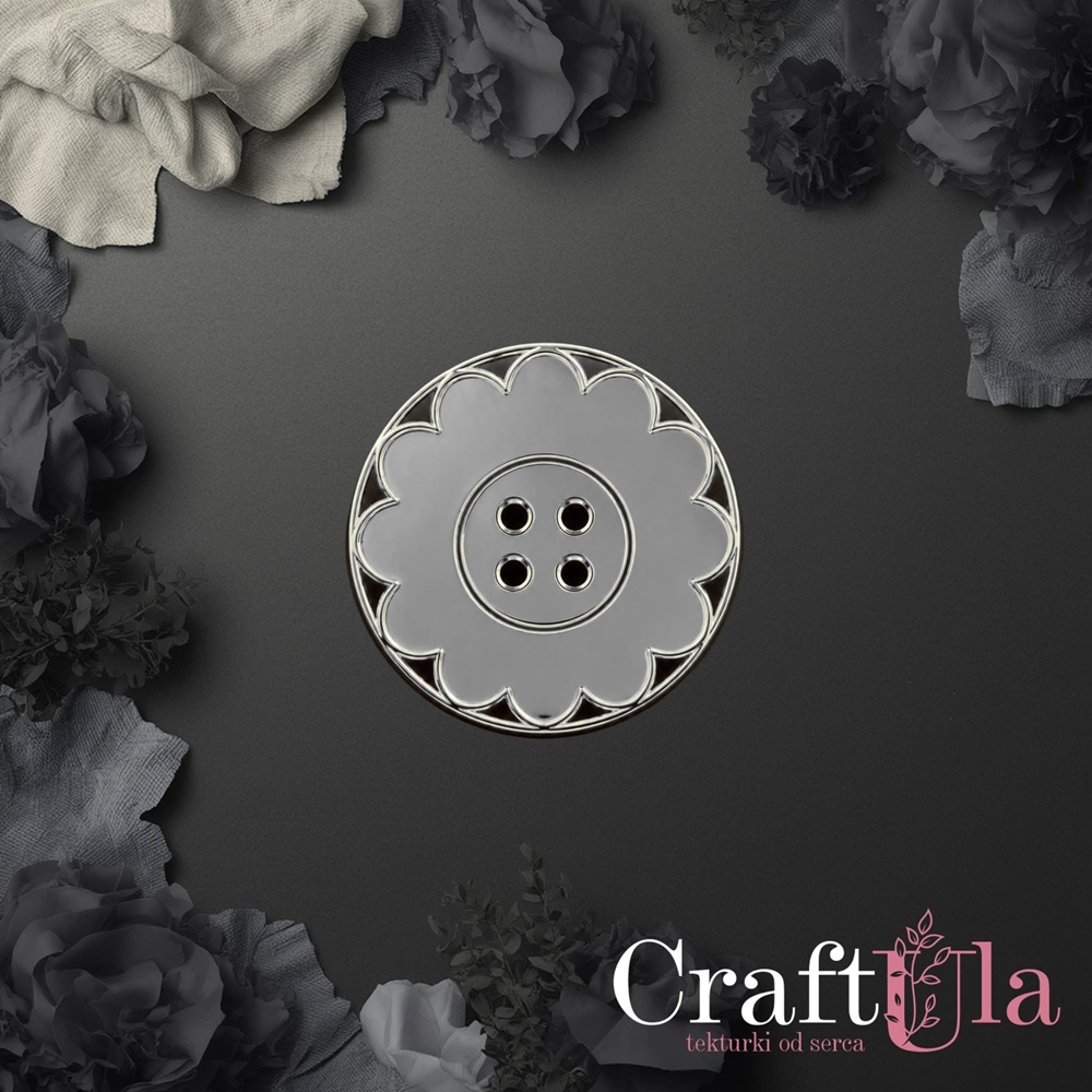 Mirrored silver plexiglass Handmade button 189 (2 pcs, dia 3cm)
