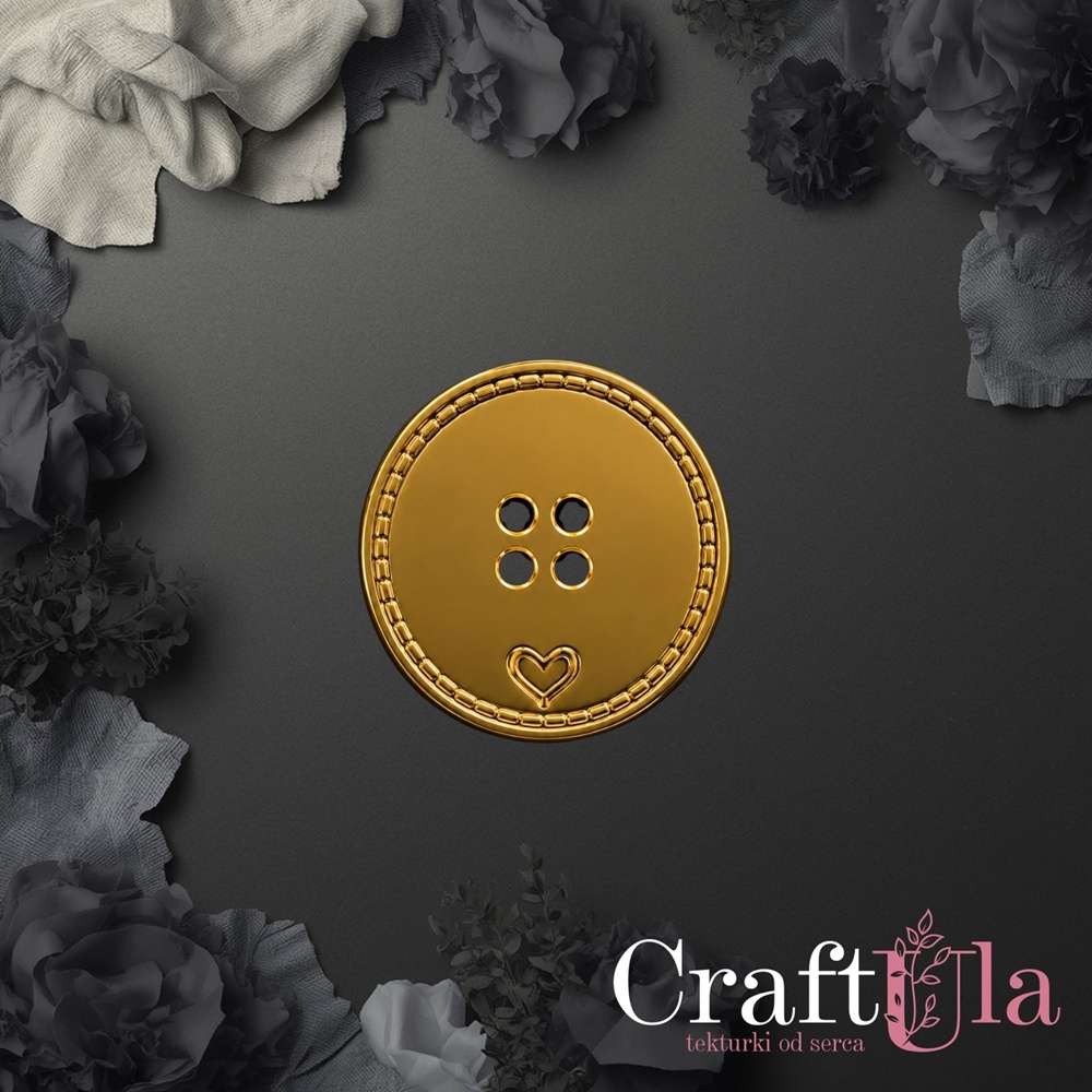 Mirrored gold plexiglass Handmade button 190 (2 pcs, dia 3cm)