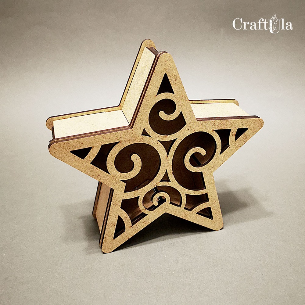HDF 3D Star 284 – lattern, box (height around 15 cm)