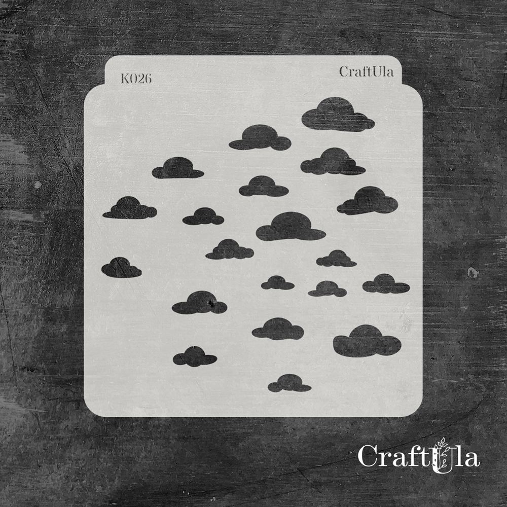Stencil 0026k – Cloudes, 15x16 cm x 0,35 mm, semi-translucent