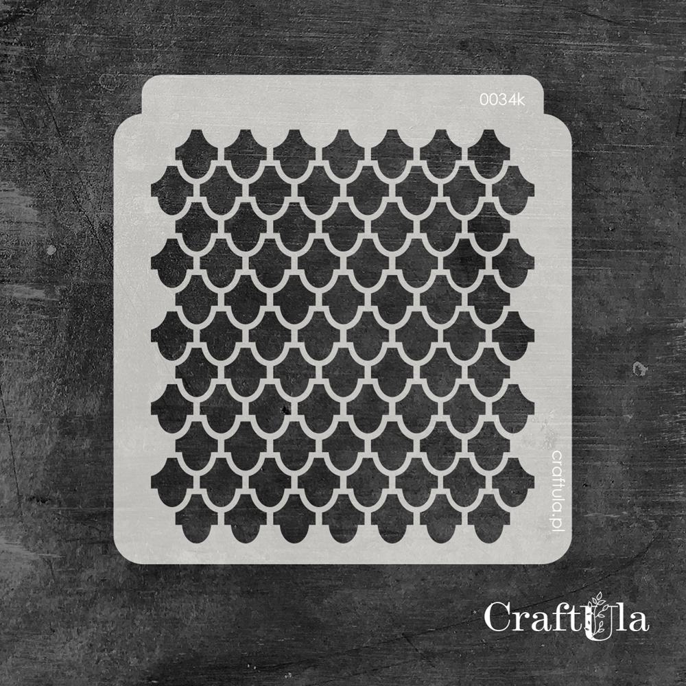 Stencil 0034k – Fish Scales, 15x16 cm x 0,35 mm, semi-translucent