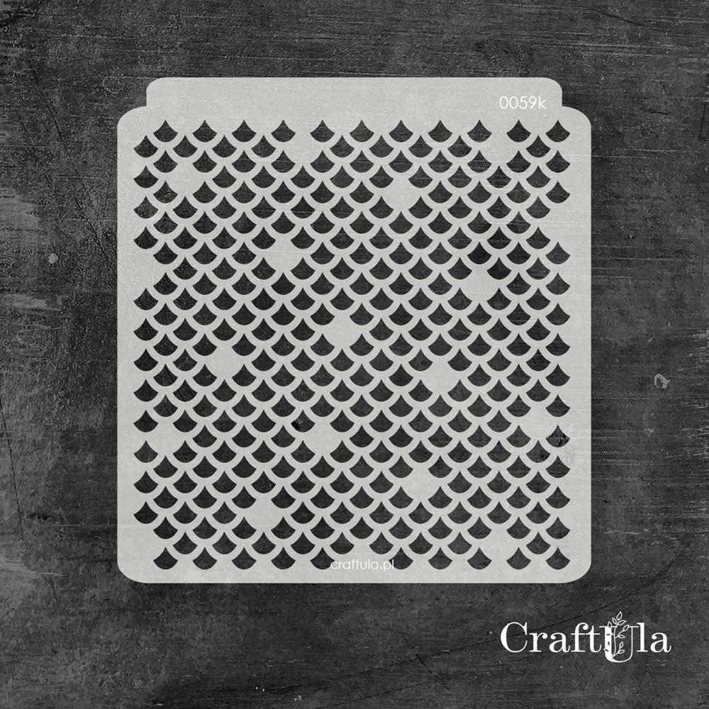 Stencil 0059k – Fish Scales, 15x16 cm x 0,35 mm, semi-translucent