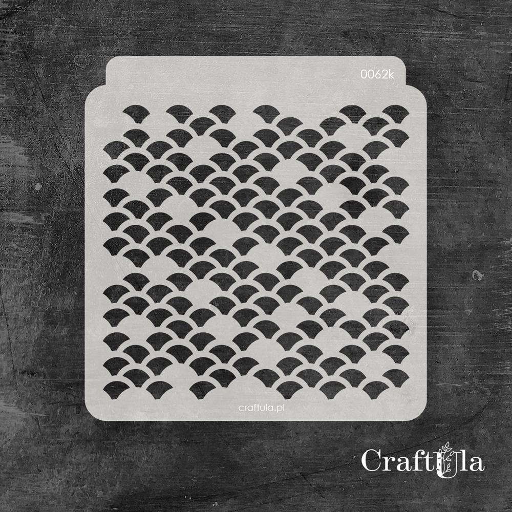 Stencil 0062k – Fish Scales, 15x16 cm x 0,35 mm, semi-translucent