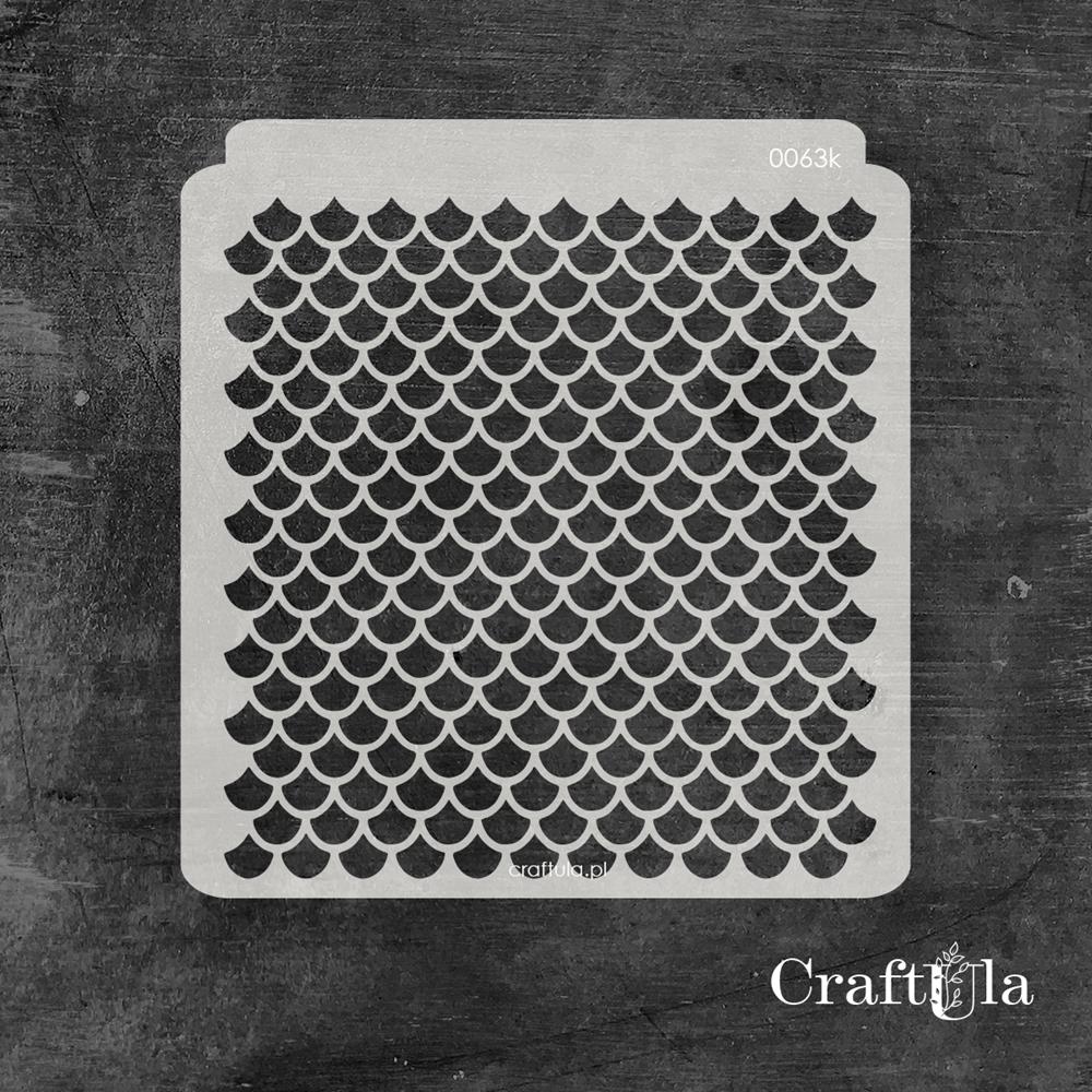 Stencil 0063k – Fish Scales, 15x16 cm x 0,35 mm, semi-translucent
