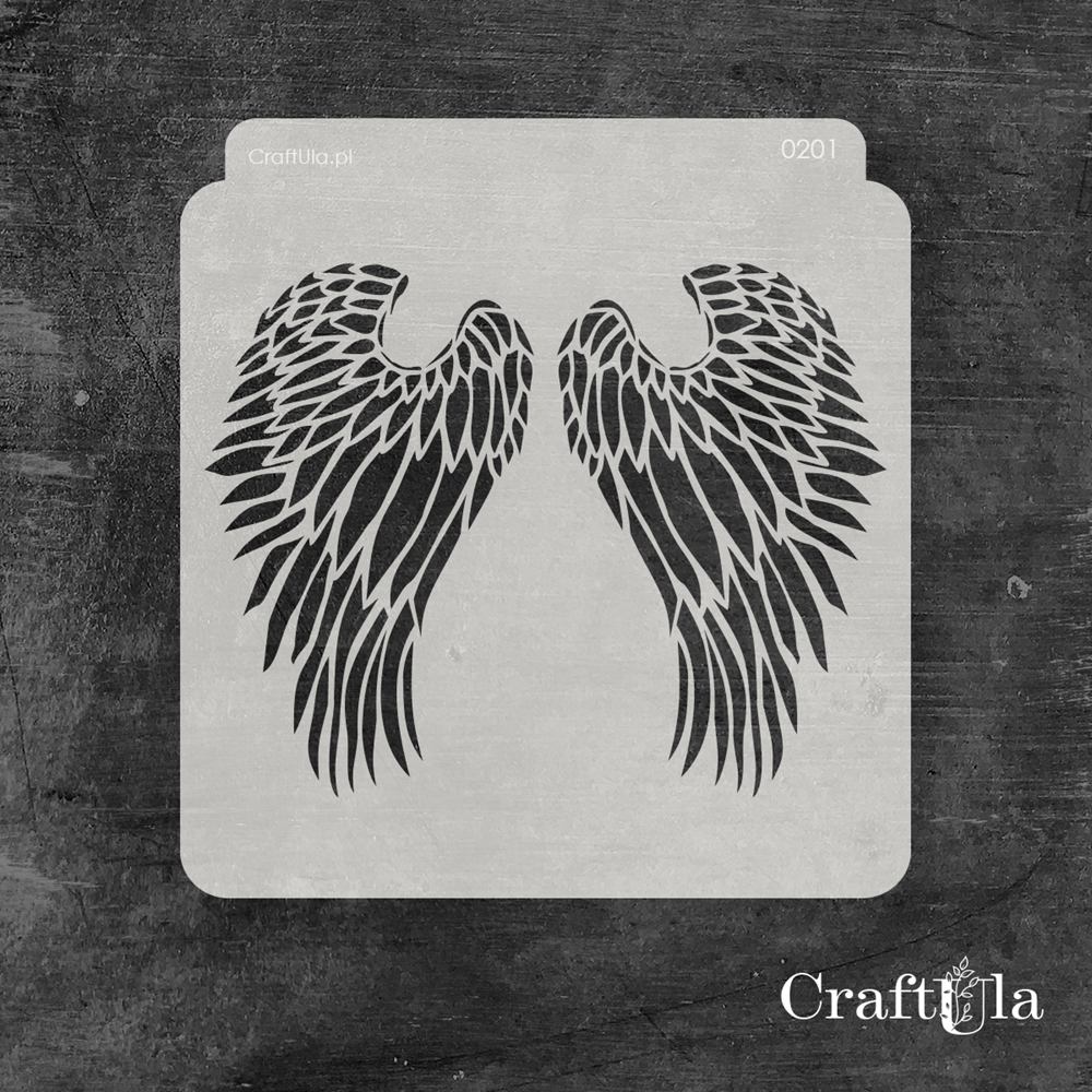 Stencil 0201 – Wings, 15x16 cm x 0,35 mm, semi-translucent