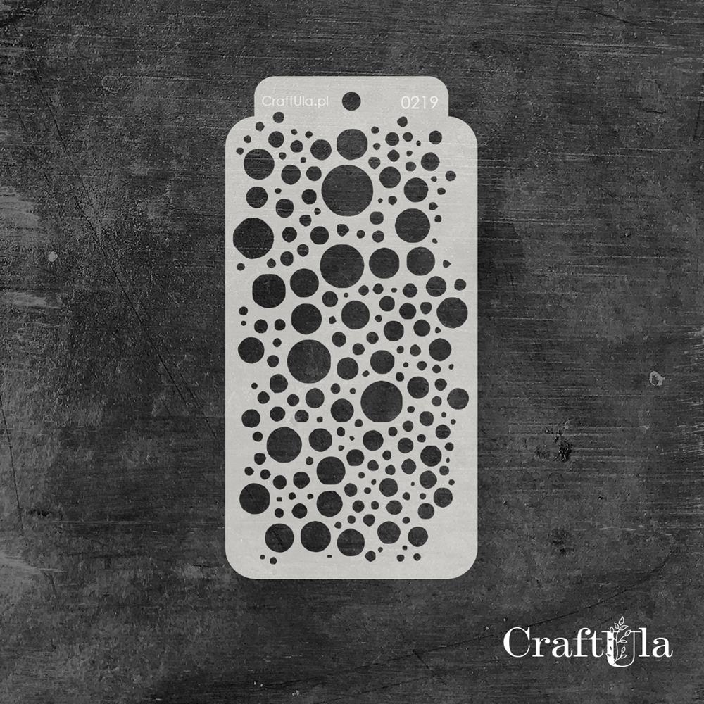 Stencil 0219 – Circles, 8x16 cm x 0,35 mm, semi-translucent