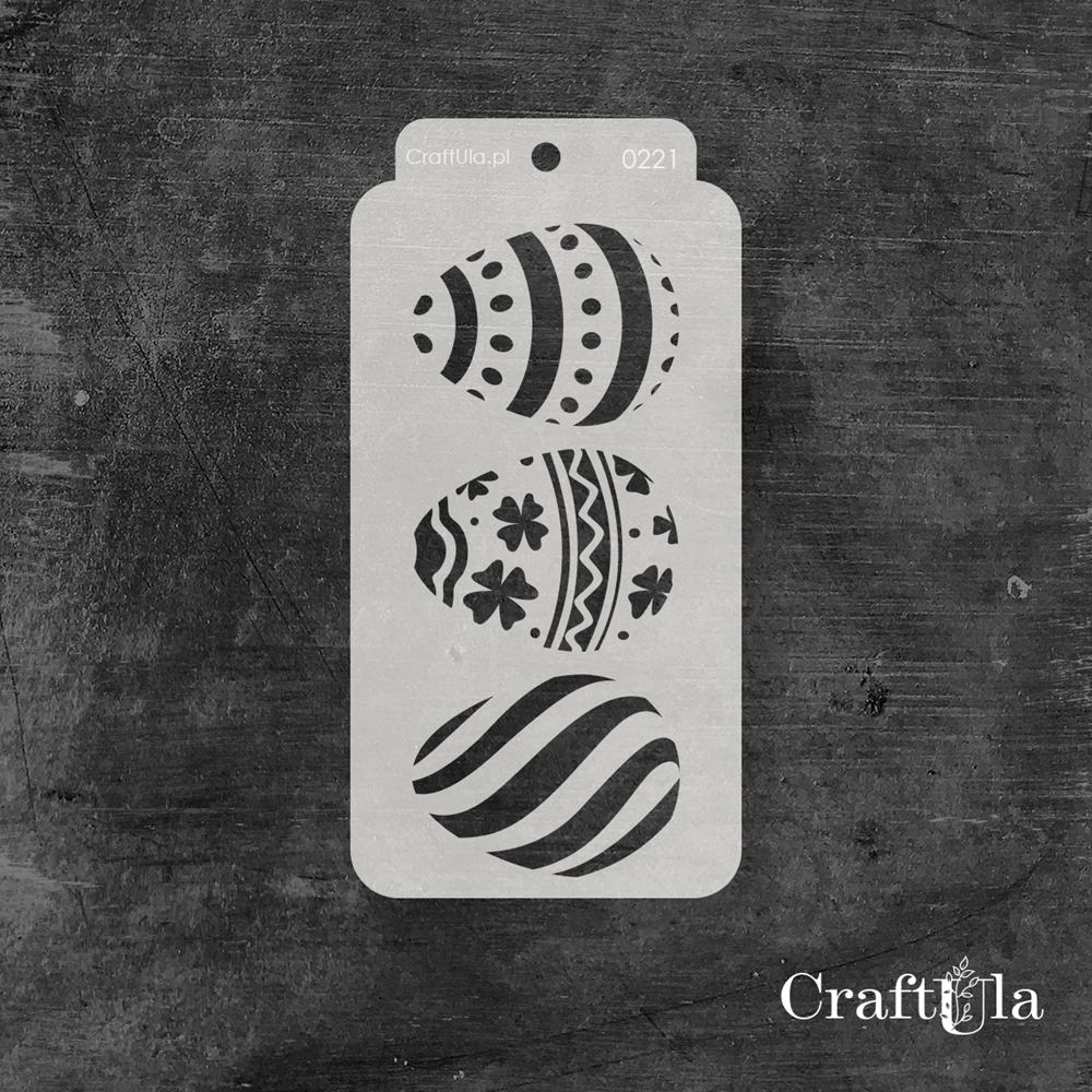 Stencil 0221 – Easter Eggs, 8x16 cm x 0,35 mm, semi-translucent