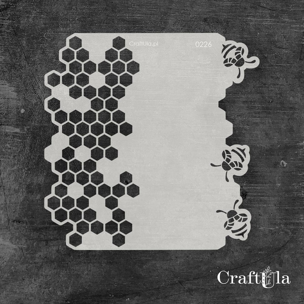 Stencil 0226 – Bees, 16x16 cm x 0,35 mm, semi-translucent
