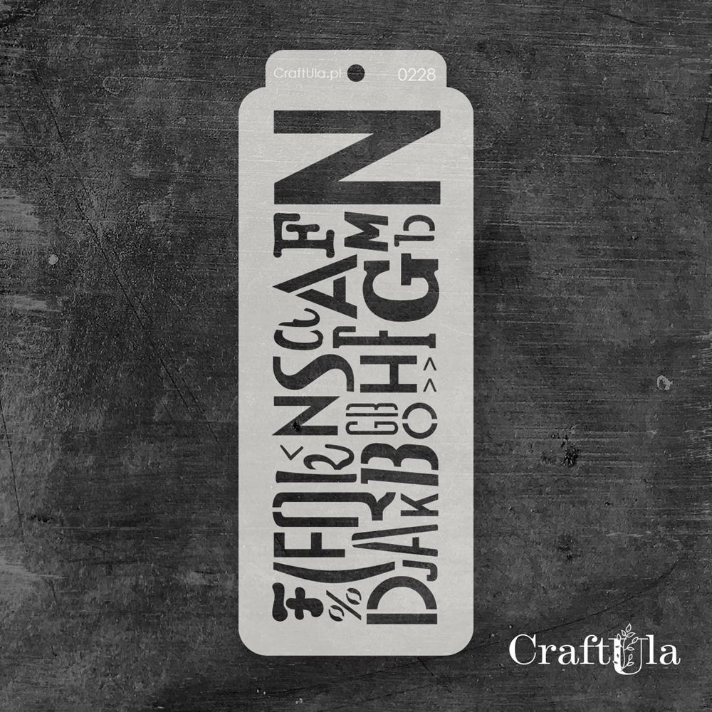 Stencil 0228 – Letters, 8x20 cm x 0,35 mm, semi-translucent