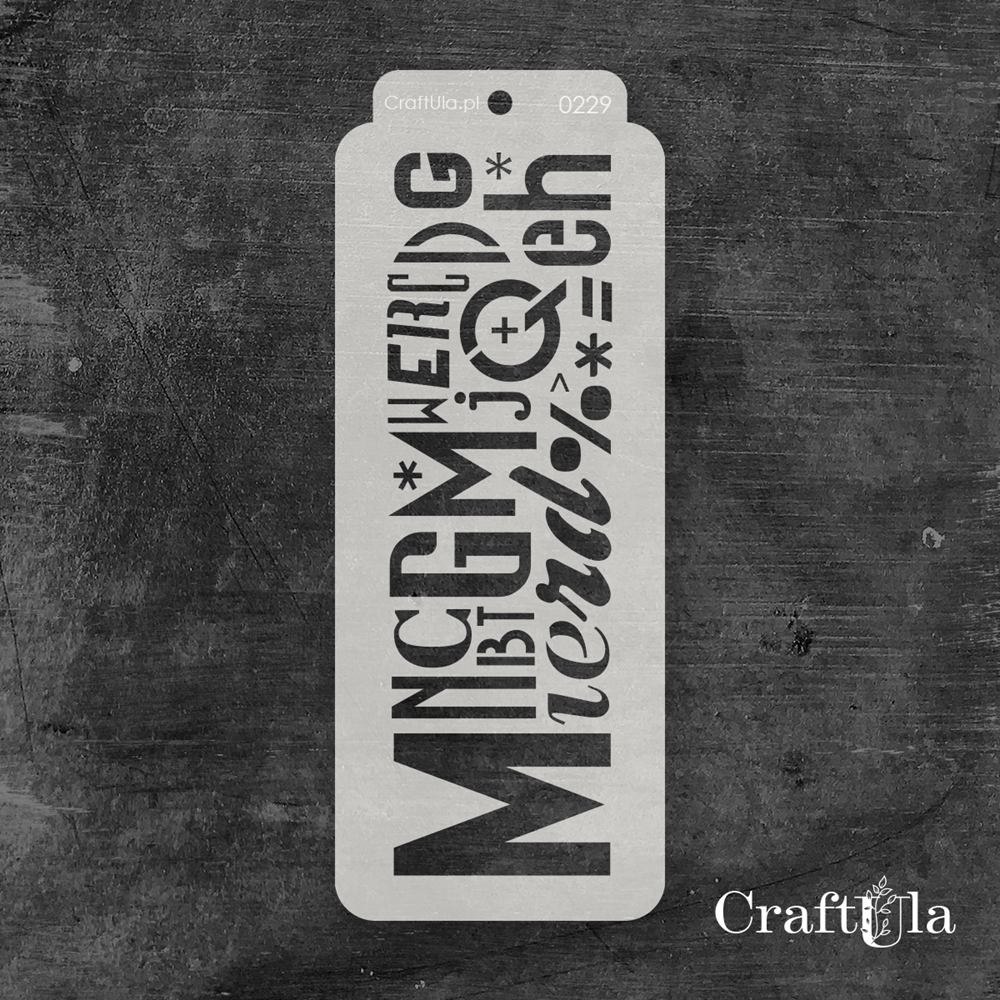 Stencil 0229 – Letters, 8x20 cm x 0,35 mm, semi-translucent